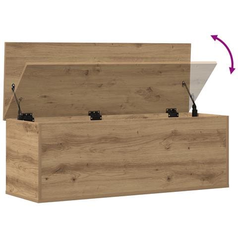 Scatola di Stoccaggio per la vitaXL in Rovere Artigianale 102x35x35 cm in Legno Ingegnerizzato - Foto 9