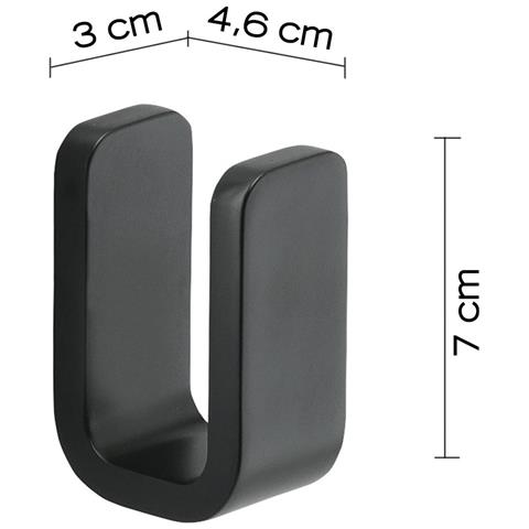 Appendiabiti Da Muro In Ottone, Acciaio Inox E Cromall 3226 Serie Outline Nero Opaco - Foto 2