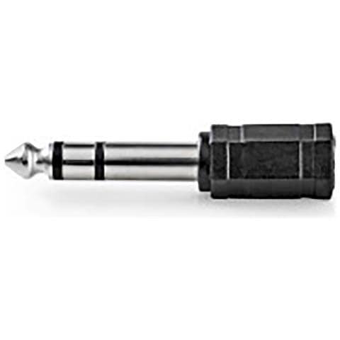 Adattatore Audio Stereo Da 6,35 Mm Maschio A 3,5 Mm Femmina Ultra Solid, Nero - Foto 1