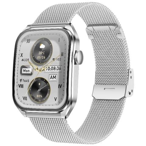 Smartwatch Multifunzionale Con Display Amoled, Chiamate Bluetooth E Monitoraggio Della Salute Silver - Foto 1