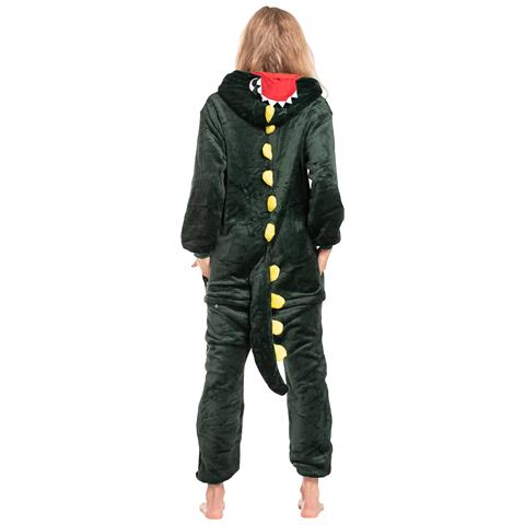 Pigiama Da Donna Tuta Kigurumi Onesie Dinosauro Verde 175-185 Cm Xl - Foto 2