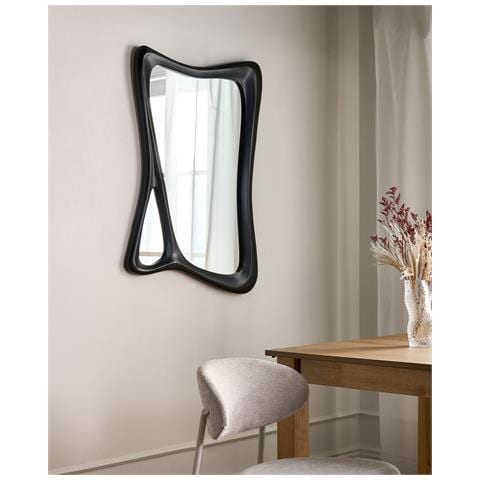 Specchio Lanester 70 Cm 100 Cm Nero - Foto 1