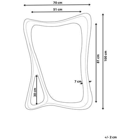 Specchio Lanester 70 Cm 100 Cm Nero - Foto 7