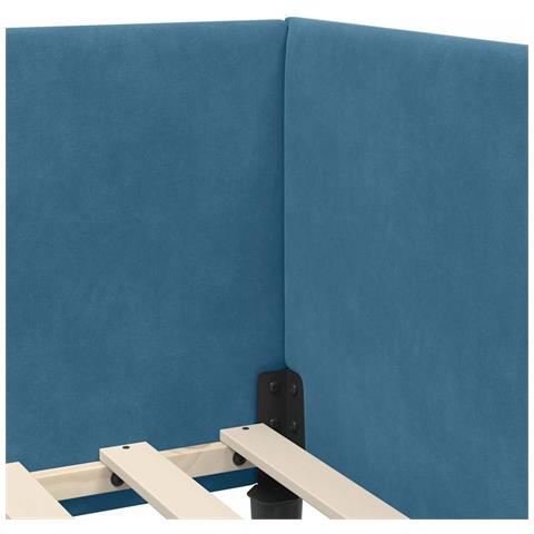 Cornice del letto ad angolo Altro con testiera Blu 90 x 190 cm - Foto 9