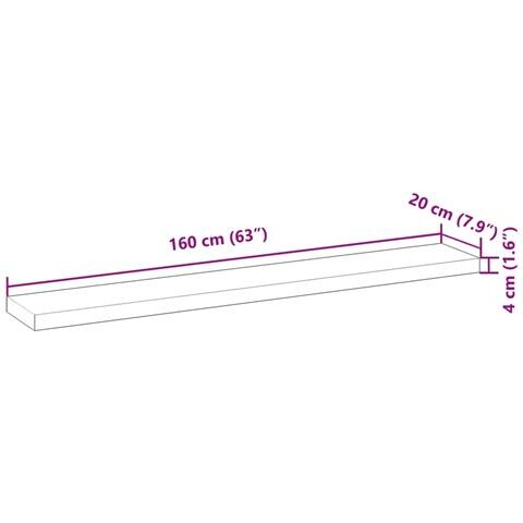 Mensole da Parete 2 pz 160x20x4 cm Legno Acacia Non Trattato - Foto 9