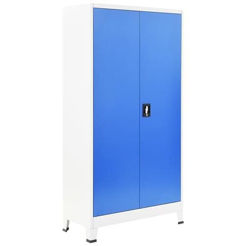 Armadietto Con 2 Ante In Metallo 90x40x180 Cm Grigio E Blu - Foto 1