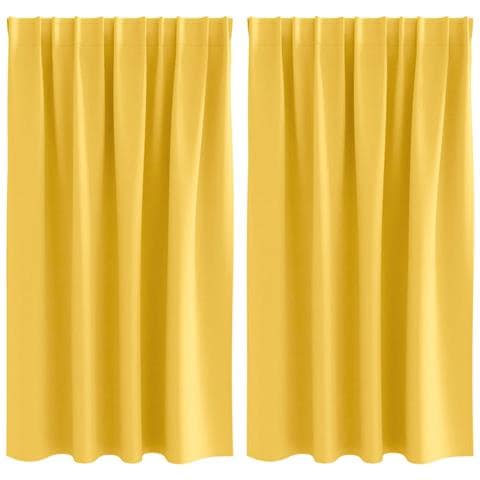 Tende con tende 2 pcs giallo senape Poliestere - Foto 1