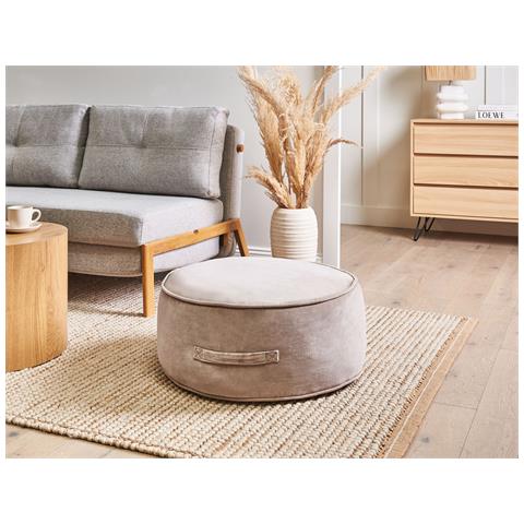 Pouf Yulle Velluto Marrone Chiaro - Foto 1
