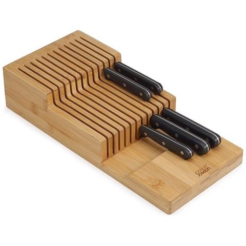 Organizzatore Per Coltelli Drawerstore Bamboo Grande Due Livelli Uso Cucina Design A Doppio Piano Materiale Bambù Colore Naturale - Foto 1