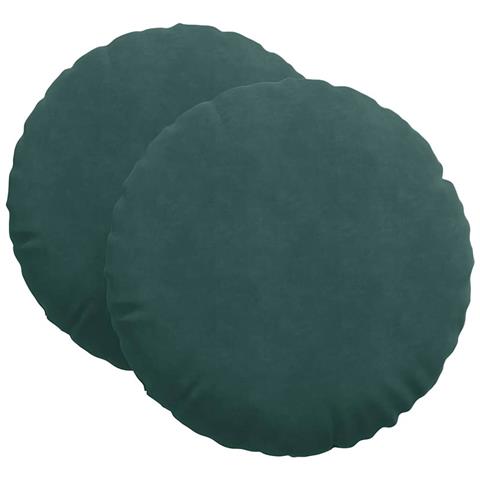 Cuscini per Seduta 2 pcs Verde Scuro Ø 40 x 13 cm Velluto - Foto 1