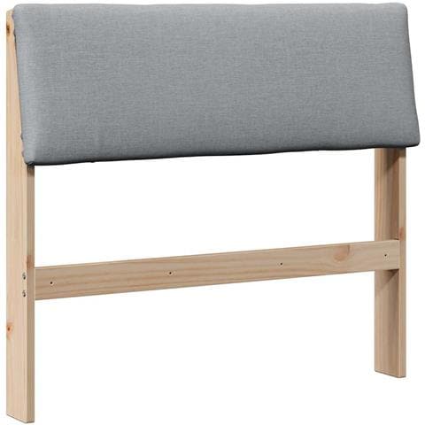 Testiera imbottita Grigio chiaro 100 cm Pino massello - Foto 1