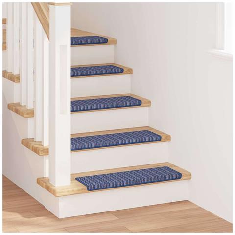 Tappetini per scale autoadesivi 15 pcs Blu 65 x 21 x 4 cm - Foto 2