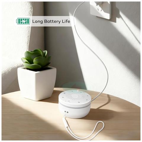 Macchina Per Il Rumore Bianco, Scatola Musicale Terapia Sonora Con 30 Suoni Lenitivi, Luce Notturna /funzione Di Memoria / 32 Livelli Di Volume / 3 Timer, Dispositivo Di Aiuto Per Il Sonno - Foto 7