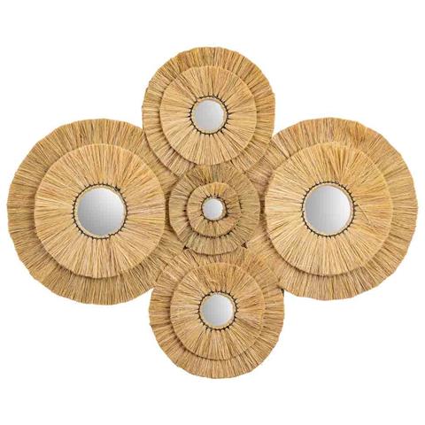 Specchio In Fibra Naturale Marrone 97x77x3h - Foto 2