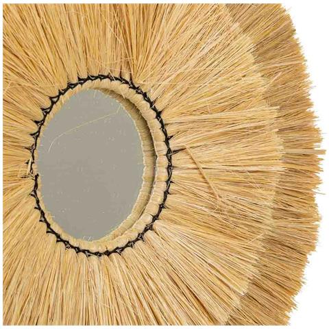 Specchio In Fibra Naturale Marrone 97x77x3h - Foto 8