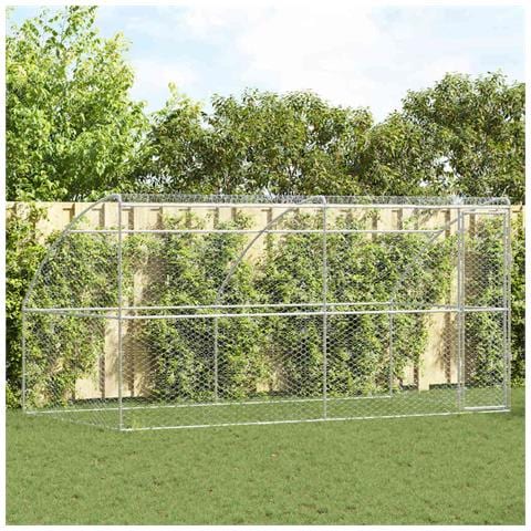 Cuccia per cani 2 pcs Argento 4 x 2 x 2 m Acciaio zincato - Foto 2