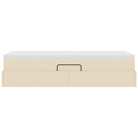 Letto con contenitore e materasso Crema 90 x 190 cm Poliestere - Foto 9