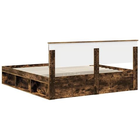 Struttura del letto Rovere fumé 180 x 200 cm Legno multistrato - Foto 9