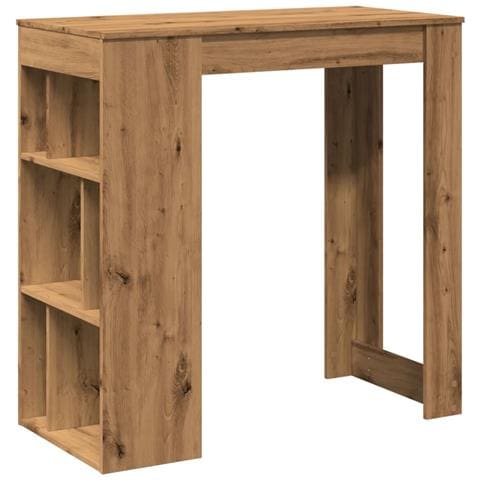 Tavolo Bar con Rastrelliera Rovere 102x50x103,5 cm Multistrato - Foto 1