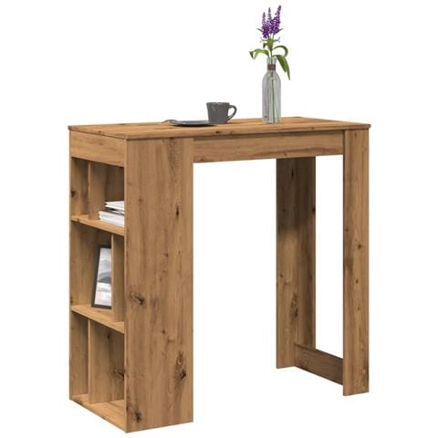 Tavolo Bar con Rastrelliera Rovere 102x50x103,5 cm Multistrato - Foto 2