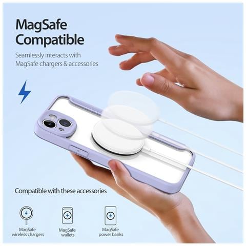 Cover con Tapa per iPhone 14 Plus - Pelle /PU, Viola, MagSafe - Foto 4