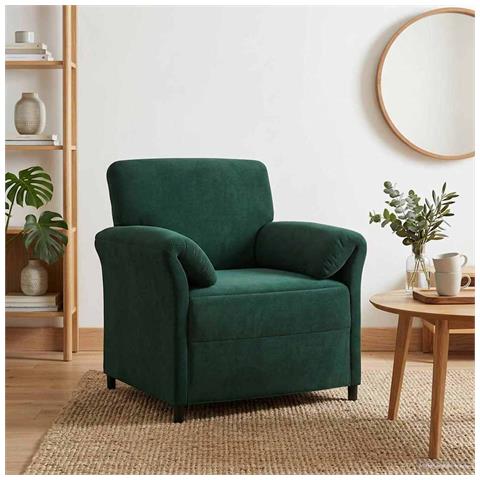 Divano 1 posto Verde Scuro 88 x 83 x 95 cm Velluto - Foto 2