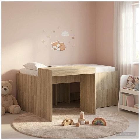 Letto alto per bambini con scrivania Rovere Sonoma - Foto 2