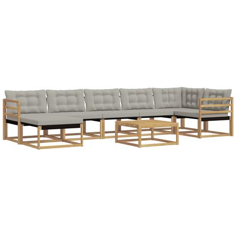 Set di divani da esterno 8 pcs Bianco e Grigio Chiaro - Foto 1