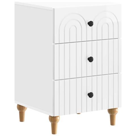Armadio da Notte con cassetto Bianco Lucido 43x 41 x 66,5 cm - Foto 1