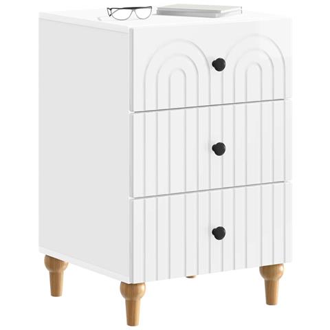 Armadio da Notte con cassetto Bianco Lucido 43x 41 x 66,5 cm - Foto 2