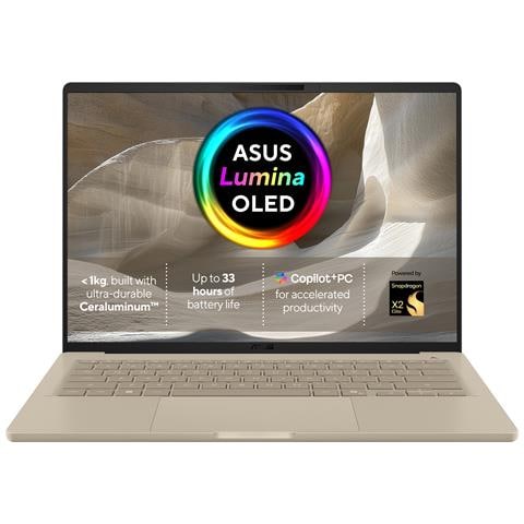 Zenbook A14 UX3407NA-QD148W Copilot+ PC Snapdragon X2E-88-100 Computer portatile 35,6 cm (14") WUXGA 16 GB LPDDR5x-SDRAM 1 TB SSD Wi-Fi 7 (802.11be) Windows 11 Home Beige - Foto 1