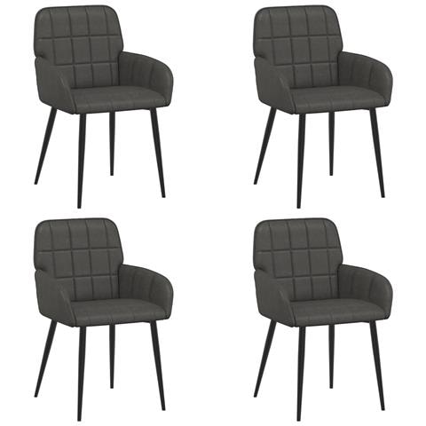 Sedie da pranzo 4 pcs Similpelle Nero 57 x 50 x 85 cm - Foto 1