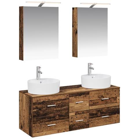 Set di mobili per il bagno 5 pcs Legno antico - Foto 1