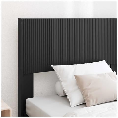 Struttura del letto con stoccaggio e testata Nero 75 x 190 cm - Foto 10