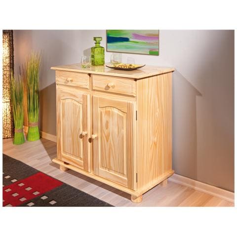 Madia Due Ante + Due Cassetti In Legno Massiccio / Naturale - Foto 1