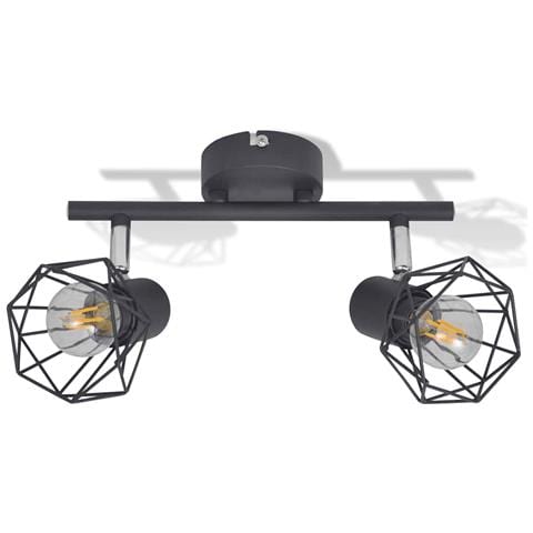 Faretto Industriale Nero con 2 Lampadine a Incandescenza a LED - Foto 2
