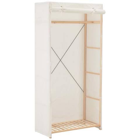 Armadio Bianco 79x40x170 Cm In Tessuto - Foto 1