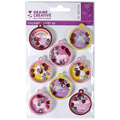 8 Adesivi 3d - Sfere Unicorno 4,5 Cm - Foto 2