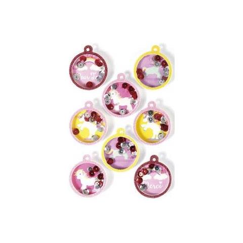 8 Adesivi 3d - Sfere Unicorno 4,5 Cm - Foto 1