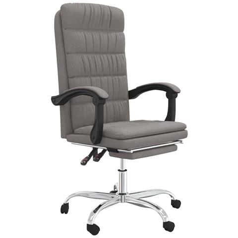 Poltrona da Ufficio Reclinabile Tortora in Tessuto - Foto 1