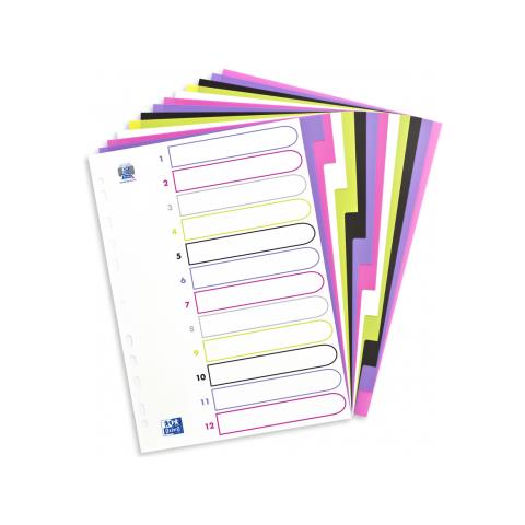 Ordnerregister myColour DIN A4 Vollformat blanko farbsortiert divisore Polipropilene (PP) Colori assortiti 12 pz - Foto 1