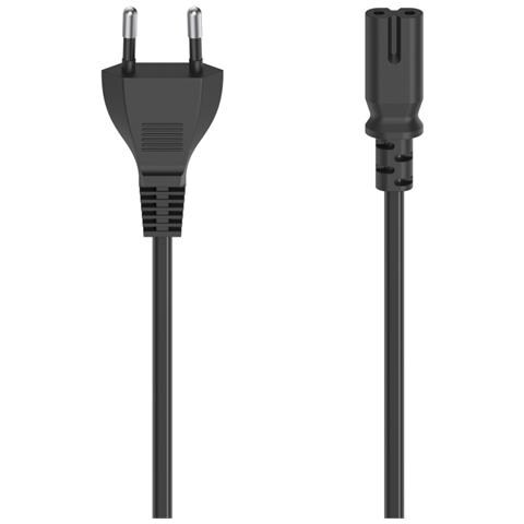 Cavo di collegamento alla rete elettrica spina 10A (EUR) /presa 2 poli, 1,5 metri, nero (pack PC) - Foto 1