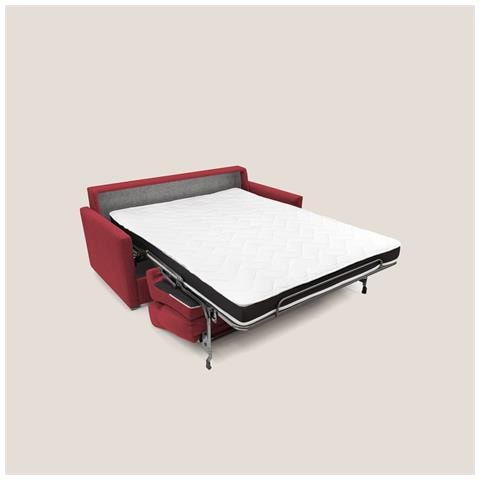 Margot Divano letto matrimoniale con schienale morbido alto in tessuto T02 196 cm (mat. 160x197) rosso - Foto 2