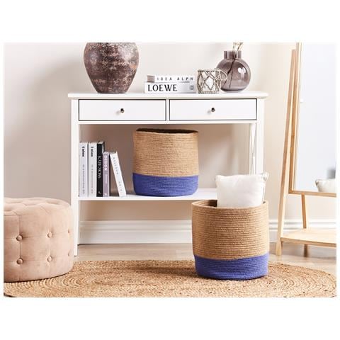 Set Di 2 Cestini Bulanik Iuta Viola - Foto 1