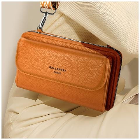 Borsa A Tracolla Multiscomparto Cute In Pelle, Marrone - Foto 2