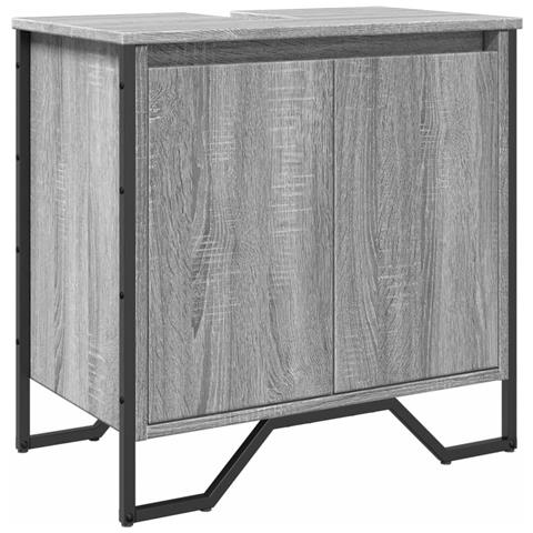 Mobile Lavabo Bagno Grigio Sonoma 60x35x60 Cm In Truciolato - Foto 2