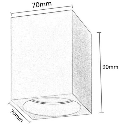 Portafaretto Gesso Da Soffitto Gu10 Porta Faretto Quadrato Bianco Verniciabile - Foto 4