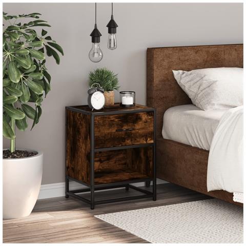 Comodino Rovere Fumo 40x31x50 Cm In Truciolato - Foto 3