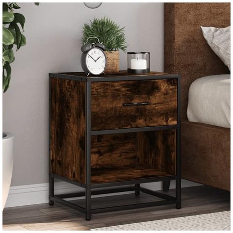 Comodino Rovere Fumo 40x31x50 Cm In Truciolato - Foto 1