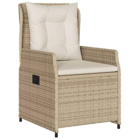Set Da Pranzo Da Giardino 9 Pz Con Cuscini Beige In Polyrattan - Foto 3